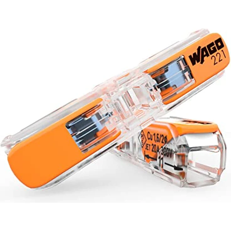Wago Durchgangsklemme 221-2411, Hebelklemme für 2 Leiter, 0,2 mm² - 4 mm², 60 Stk. – Bild 1