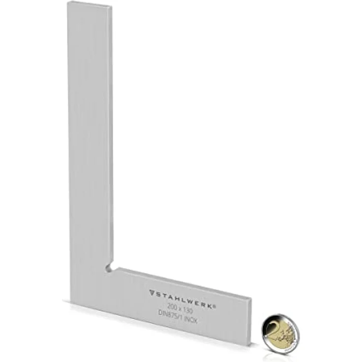 Stahlwerk Flachwinkel 90°, Winkelmesser aus rostfreiem Edelstahl, 200 x 130 mm DIN 875/1, hohe Messgenauigkeit – Bild 8