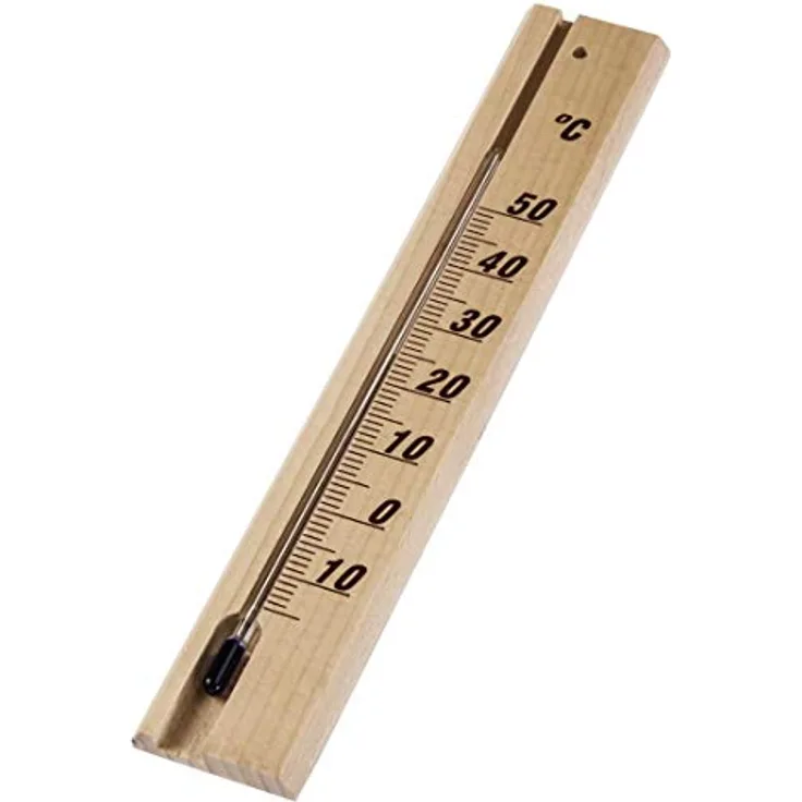Hama Thermometer für Innen, analog, Holz, 20 cm