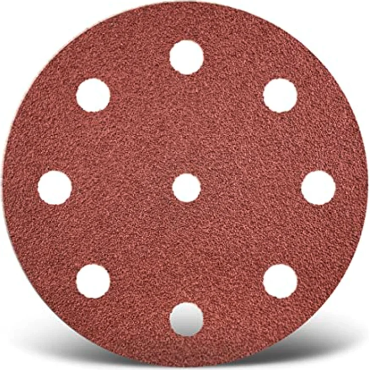 MENZER Red Klett-Schleifscheiben, 125 mm, 9-Loch, Exzenterschleifer, Normalkorund, 50 Stk., K180 – Bild 1