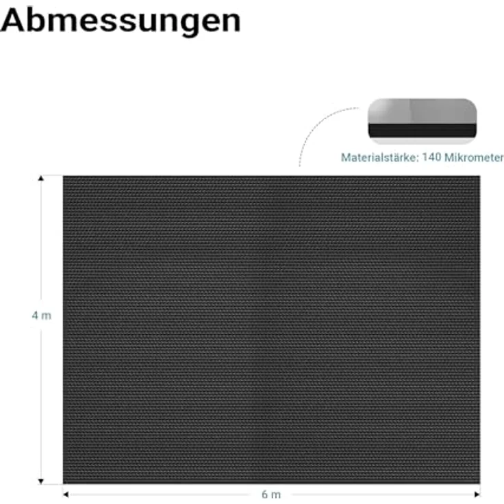 Pool Solarfolie 4x6m schwarz Poolabdeckung Solarplane Poolheizung – Bild 6