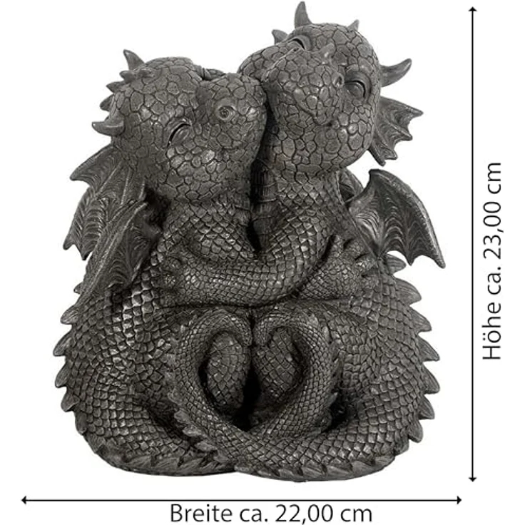 MystiCalls Gartenfigur Gartendrache - Modell kuschelnd - Fantasy Figur Deko Drache Garten – Bild 5