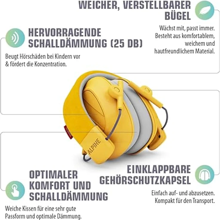 Alpine Muffy Kids, Gehörschutz für Kinder 5-12 Jahre, ideal für laute Umgebungen – Bild 3