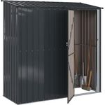 vidaXL Gartenhütte Anthrazit 203 x 85,5 x 200 cm, wetterfester Metall-Speicher für Gartenwerkzeuge, rechteckig, rostbeständig, einfache Montage