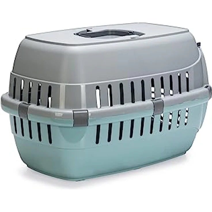 Karlie Tiertransportbox Eco Transportbox Tourist aquamarin für Katzen - umweltschonend und nachhaltig, Kunststoff-Material – Bild 3