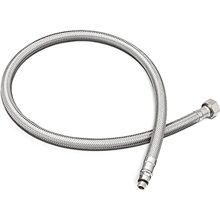 Navaris Stahlflex Schlauch Armaturenanschluss - G3/8 Zoll x M10 x 70cm x 1 AG - Wasserhahn Armatur 3/8" Anschlussschlauch - Verbindungsschlauch