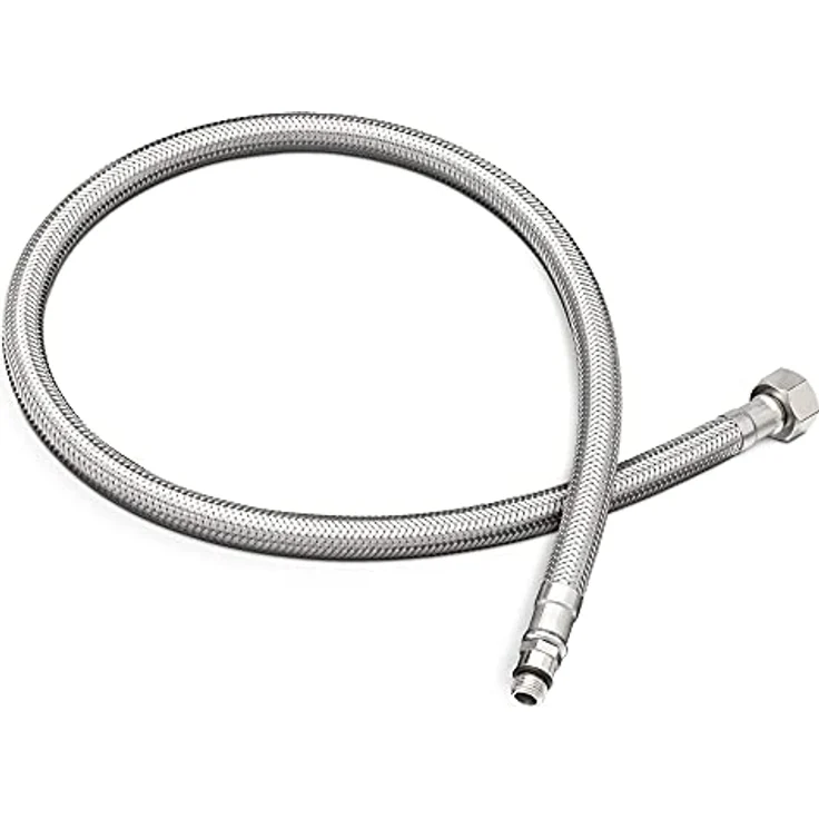 Navaris Stahlflex Schlauch Armaturenanschluss - G3/8 Zoll x M10 x 70cm x 1 AG - Wasserhahn Armatur 3/8" Anschlussschlauch - Verbindungsschlauch – Bild 1