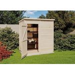 Storehaus Geräteschuppen Stefano S mit Pultdach, Gartenhaus klein B 186 x T 126 cm, Gerätehaus aus Fichtenholz inkl. Fundamentrahmen, 2,34 m² Grundfläche, Nut-und-Feder-Bauweise, 12 mm Wandstärke
