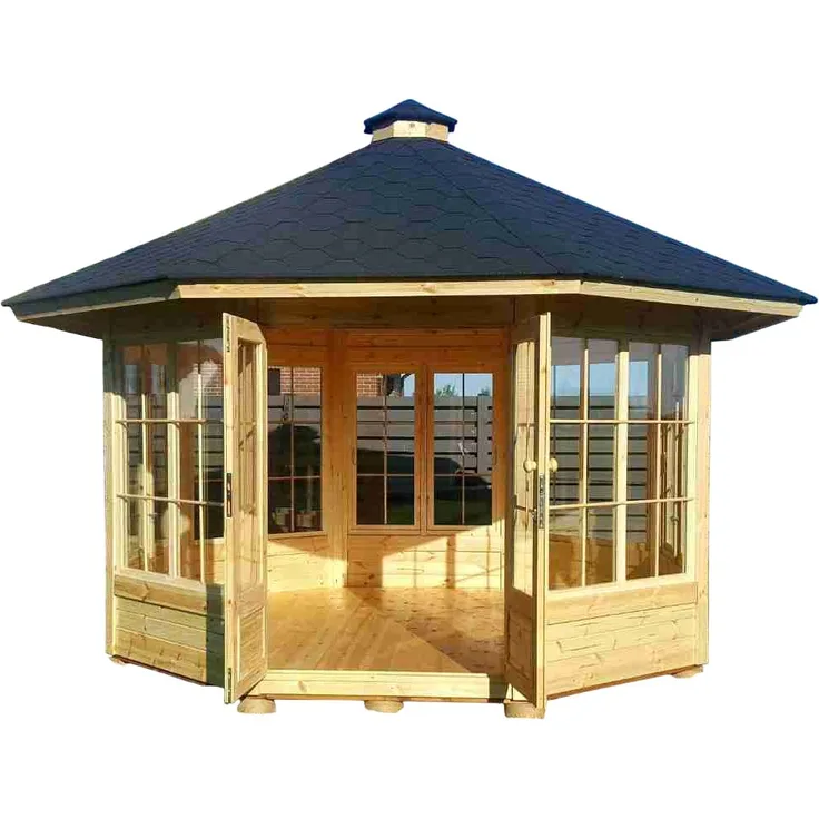 JVmoebel Gartenhaus Freizeithütte Braun mit stilvollem Design, robuster Bauqualität, Made in Europe
