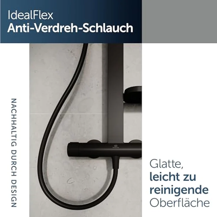Ideal Standard Alu+ Duschsystem BD583XG mit Ceratherm Alu+ Brausethermostat, in Aluminium – Bild 6