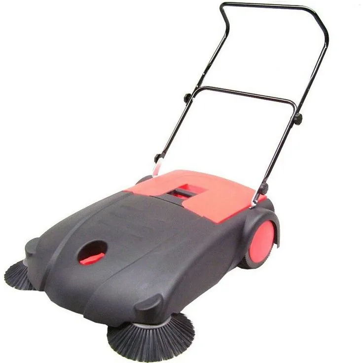 Apex Handkehrmaschine 800 mm HKM80 mit 2 Seitenbesen, robustes Kunststoff Gehäuse, beidseitiger Gummiriemenantrieb