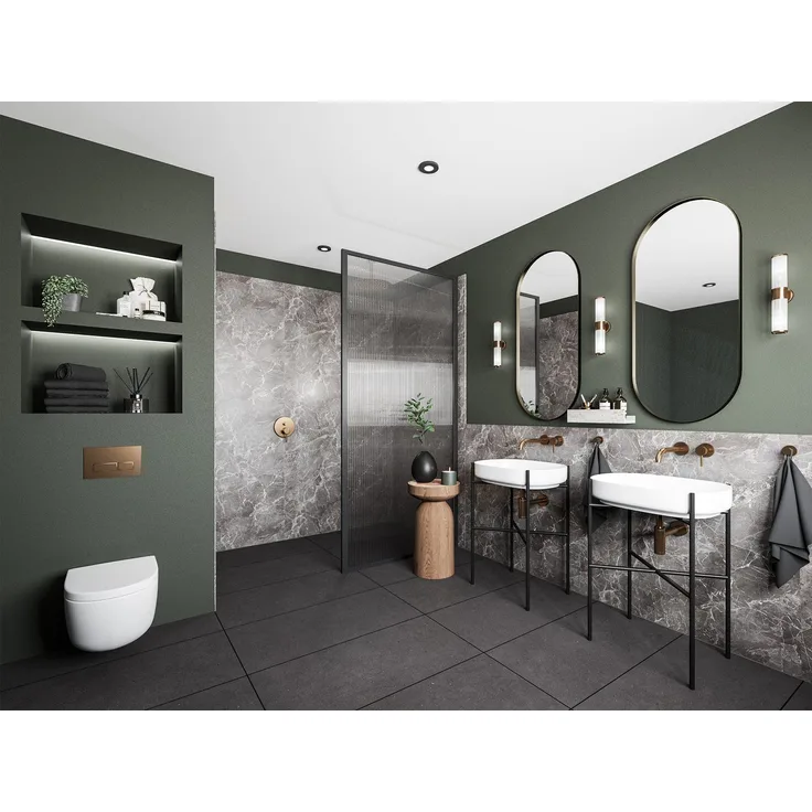 Wetwall Duschrückwand Elite Welsh Slate, wasserdicht, einfache Montage ohne Bohren, fugenfrei