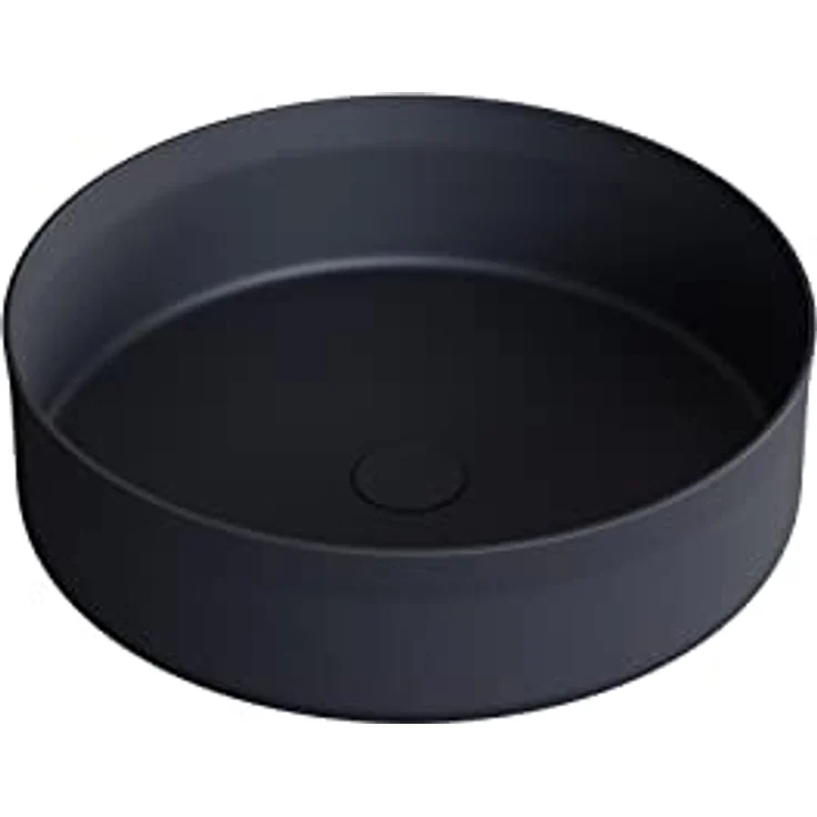 BERNSTEIN® Handwaschbecken Aufsatzwaschbecken NT04 rund Ø 40cm Edelstahl in Schwarz matt, Gäste-Waschbecken mit dünnem Rand – Bild 3