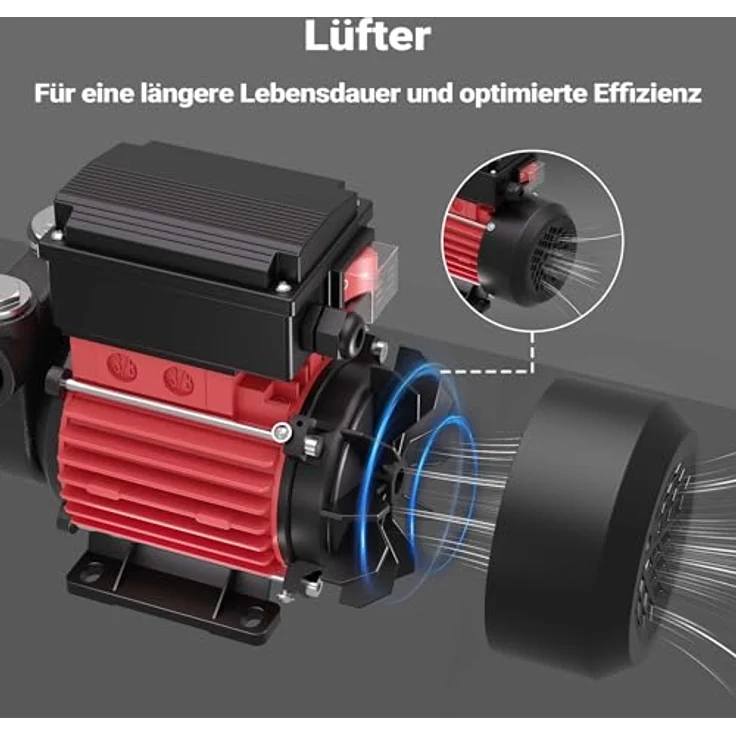 WilTec WilTec - Selbstansaugende Dieselpumpe 230V mit 60l-min, 2m Ansaughöhe, Dieselöl & Heizöl – Bild 7