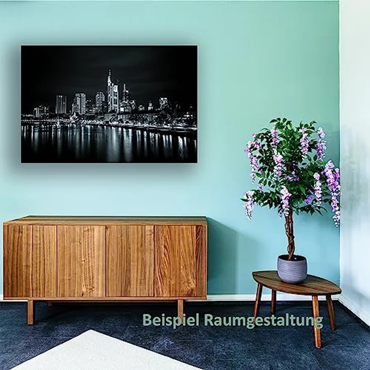 PLANTASIA Kunstpflanze Wisteria Baum Pink 120 cm, künstlicher Wisteria mit 756 Blättern und 24 Blütenranken – Bild 2