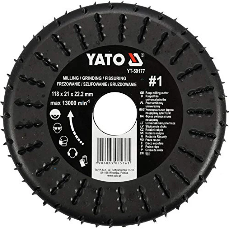 Yato Raspelscheibe D 118 x 22,2, Raspel stirnseitig-flächig – Bild 2