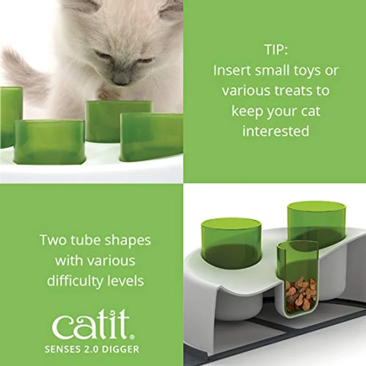 Catit Tier-Intelligenzspielzeug Senses 2.0 Aktiv-Futternapf, Natürliche Futteraufnahme durch spielerisches Design, Maße: 24 x 24 x 14 cm – Bild 5