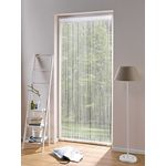 Dekoleidenschaft Fadenvorhang Weiße Perlen 90x220 cm, Insektenschutz-Vorhang für Balkon- und Terrassentür