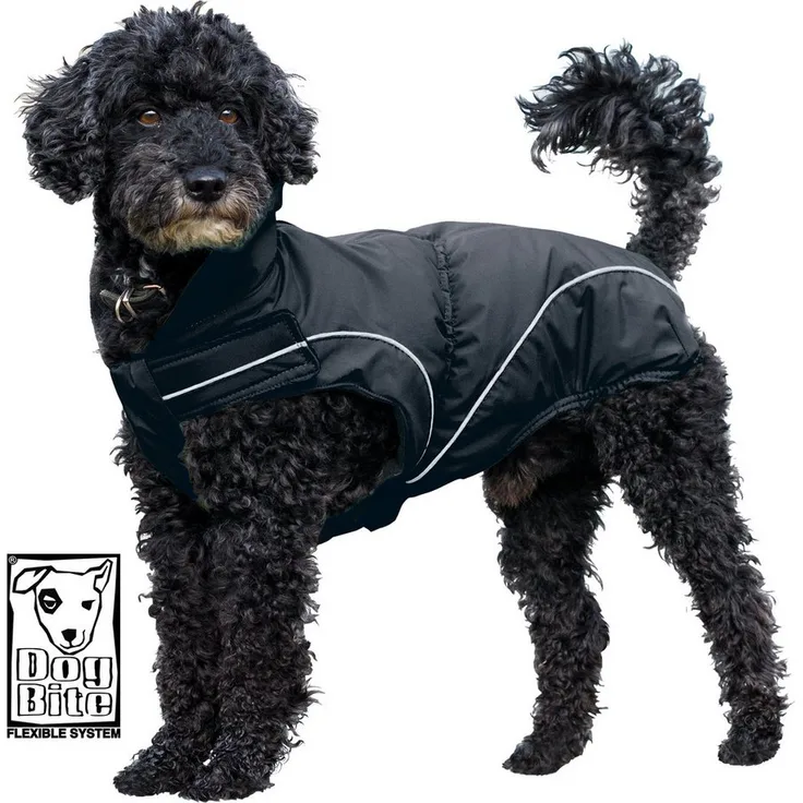 DogBite Hundejacke, Regenjacke für Hunde, atmungsaktiv, wind- und wasserdicht, mit Reflexionsstreifen, 100% Polyester