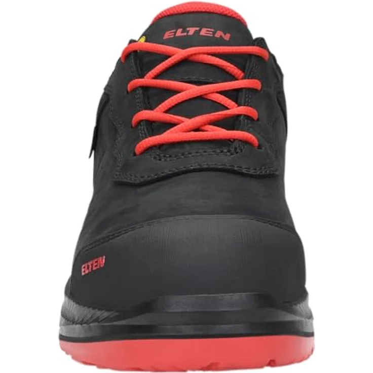 ELTEN Sicherheitsschuhe STEWART XXG PRO GTX, Sicherheitshalbschuhe S3 HI CI ESD, Nubukleder, schwarz-rot, Größe 43 – Bild 4
