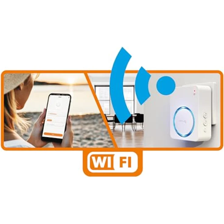 m-e Funk-Empfänger WIFI für die Steckdose, Türklingel mit 8 Klingeltönen und LED-Anzeige, modular erweiterbar – Bild 5