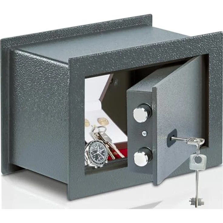 BURG-WÄCHTER Wandtresor Pure-Safe PSW 110 K, 4,6 l, 7,2 kg, Anthrazit, mit Doppelbartschloss und unauffälligem Design – Bild 2
