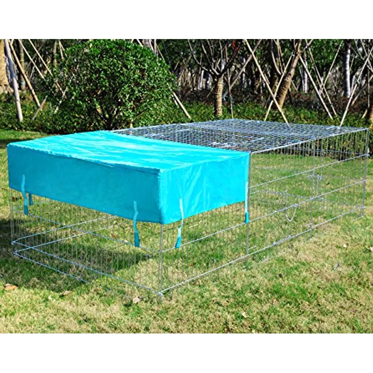 EUGAD Freigehege Kaninchen, Freilaufgehege Hasen mit Sonnenschutz, BHT 180x60x120cm 0003TSL – Bild 2
