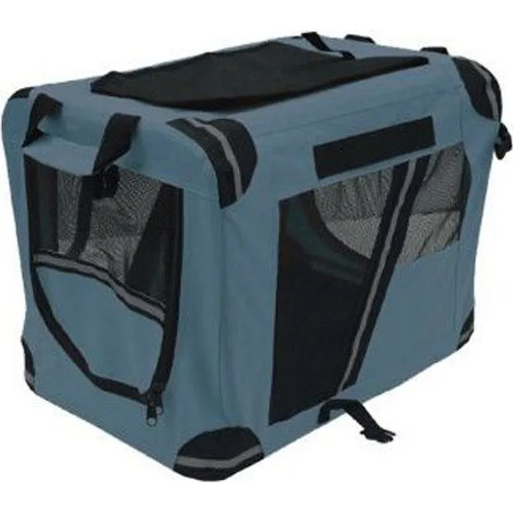 Trend Line Hundekorb TrendLine Transportbox blau, faltbar mit Tragegurt und stabilem Reißverschluss