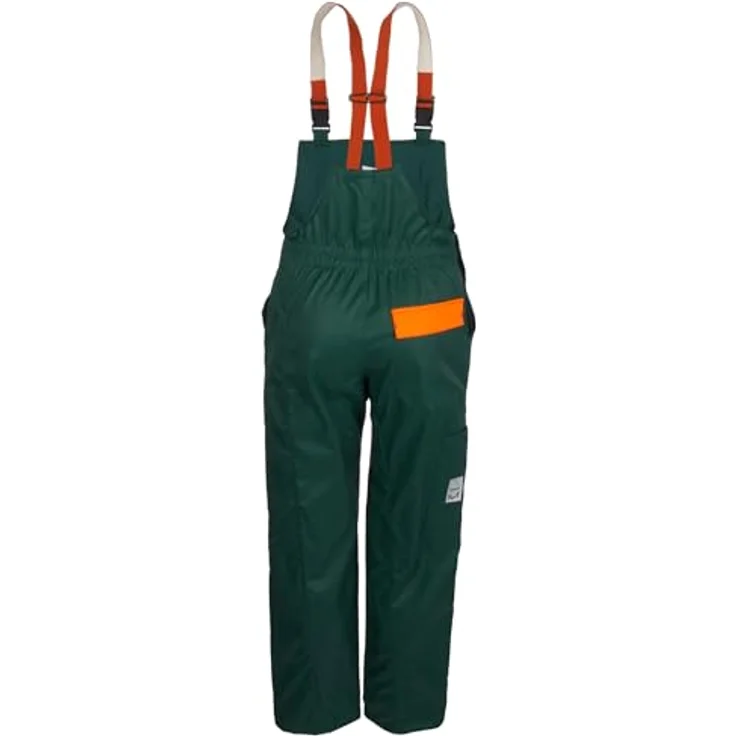 Watex 8-6612 Forstschutz-Latzhose "Forest-Jack", Schnittschutz, grün-leuchtorange, mit elastischen, verstellbaren Hosenträgern und seitlichem Schlitz – Bild 3