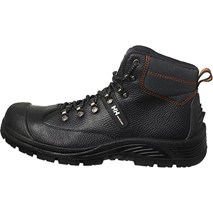 Helly Hansen workwear Aker Mid Arbeitsschuh, Sicherheitsschuhe EN ISO 20345 S3 SRC, schwarzes wasserabweisendes Leder, antistatisch, verstärkte Ferse