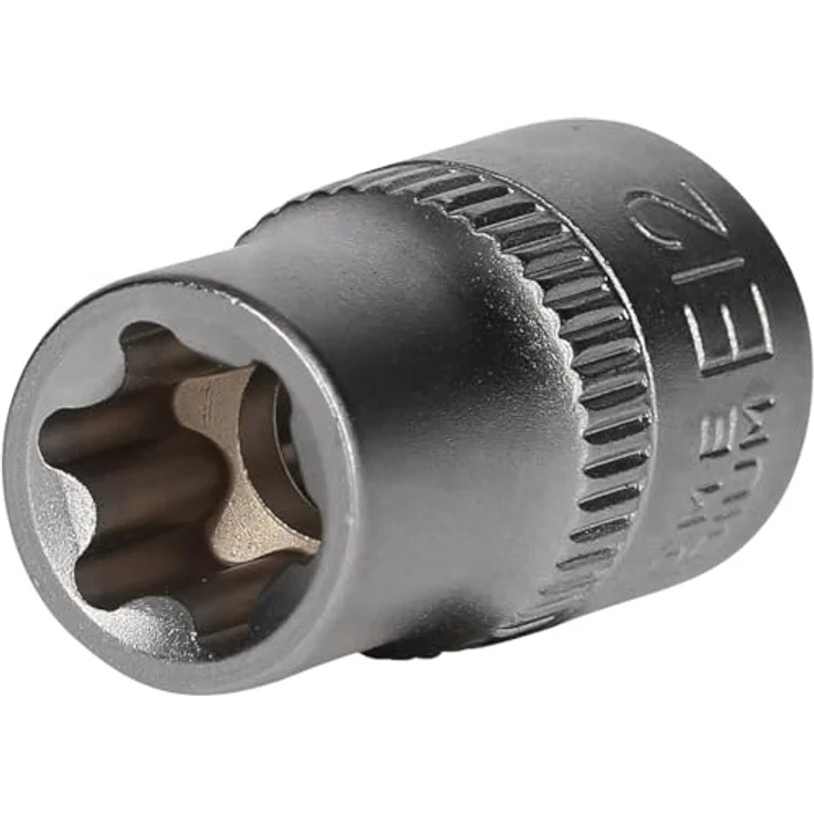 Brilliant Tools Torx-E-Stecknuss E12, 3/8" Innenvierkant, Chrom-Vanadium-Stahl, matt verchromt – Bild 1