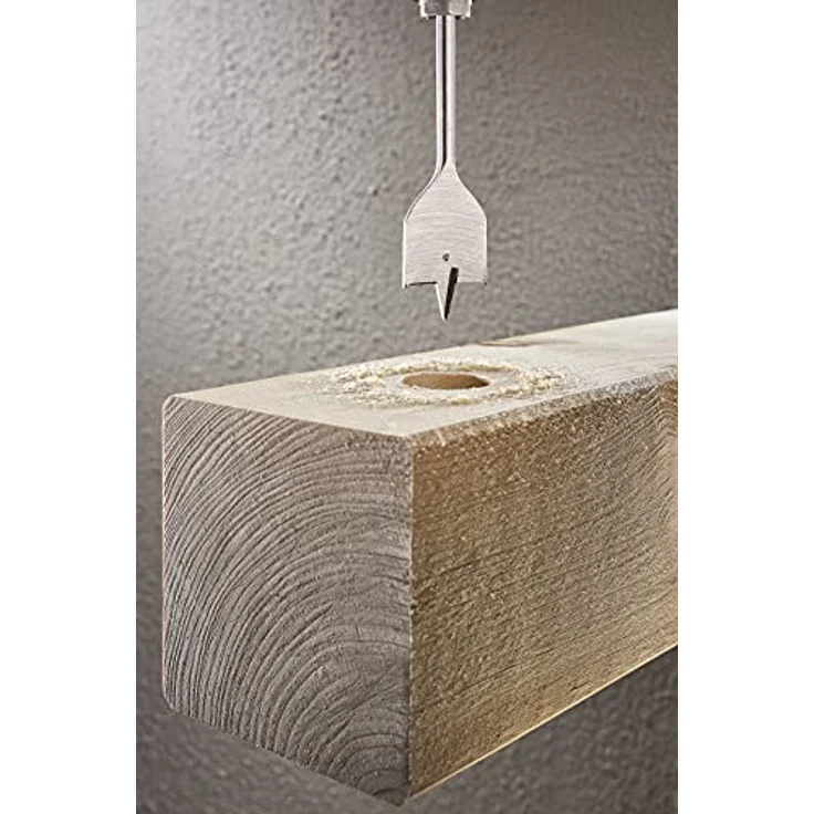 wolfcraft Flachfräsbohrer, Sechskant-Schaft, Ø 22 mm, aus gehärtetem Werkzeugstahl, flache Geometrie für einfache Anwendung, geschliffene Schneiden für schnellen Fräsfortschritt – Bild 4