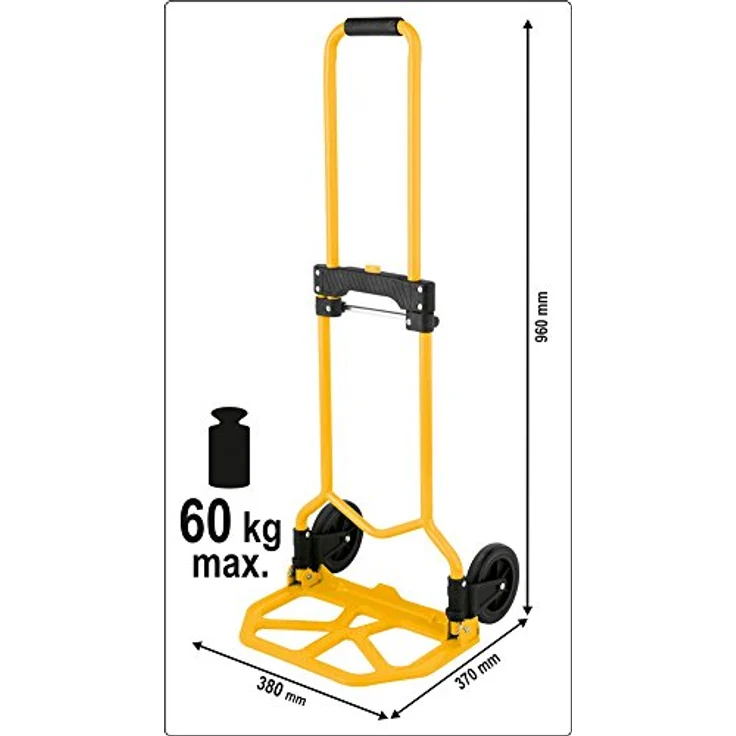 TRIZERATOP Klappbare Sackkarre bis 70kg, Transportkarre, Stahlkonstruktion, Abriebfeste Räder – Bild 3