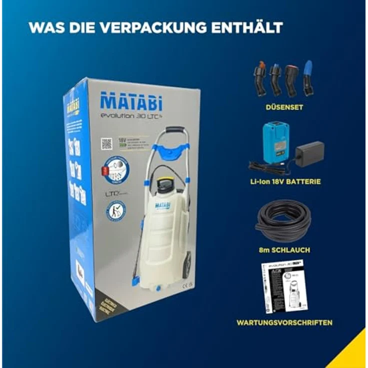 Matabi 30LTCS Elektro-Drucksprüher, 30 l Wagen, 18V Akku, elektronische Steuerung für gleichmäßige Ausbringung – Bild 5