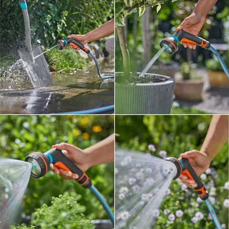 Gardena Multifunktionsbrause Starter-Set Classic, 4 Sprühbilder, UV- und frostbeständig, mit Wasserstop – Bild 8