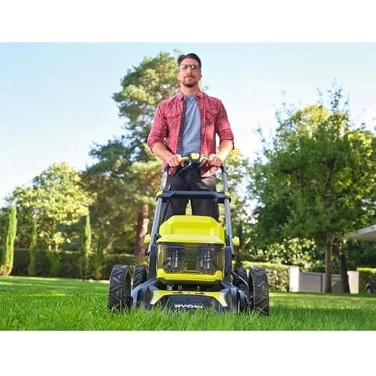 Ryobi ONE+ Akku-Rasenmäher RY18LMX46A-250, 46 cm Schnittbreite, 2x 18 V 5 Ah Akkus, bürstenloser Motor, 7-stufige Schnitthöhenverstellung – Bild 3