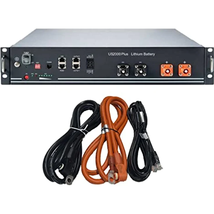 PylonTech LiFePo4 Speichermodul Set, 48V, 2,4 kWh, mit BMS, 6000 Zyklen, 50A max. Strom, wartungsfrei, inkl. Kabelsatz und Wechselrichterkabel – Bild 2