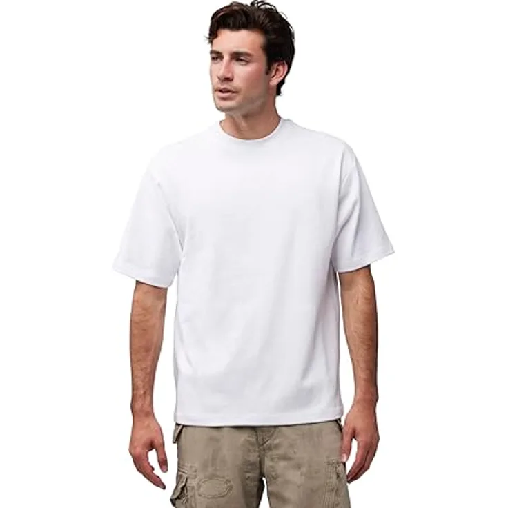 Fox Wordmark Oversized Tee, Herren Shirt in Weiß, Größe L, bequem und lässig