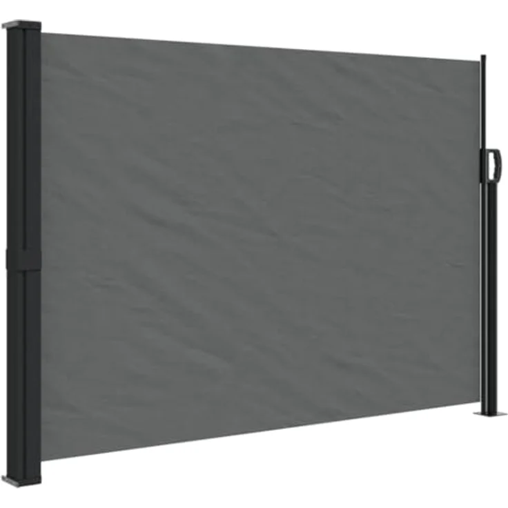 vidaXL Seitenmarkise, Wandmarkise mit PU-Beschichtung, Sichtschutz für Balkon Terrasse Garten, Windschutz Markise, Ausziehbar Anthrazit Polyester – Bild 1