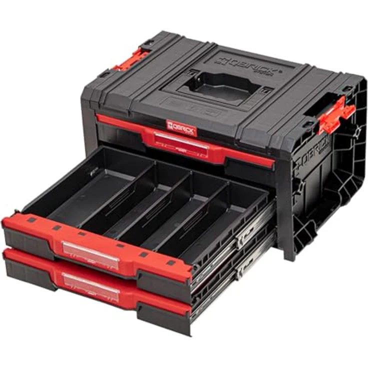 Qbrick System Pro Drawer 3, modularer Werkzeugkoffer mit 3 ausziehbaren Schubladen, 9 verstellbare Fächer, 450 x 310 x 244 mm – Bild 4