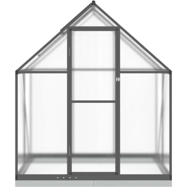 vidaXL Gewächshaus mit Fundamentrahmen Anthrazit 169x114x202 cm Alu, wetterbeständiger Rahmen, UV-beständige Platten – Bild 3