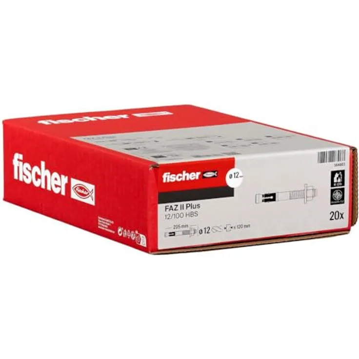 fischer Deutschland Vertriebs GmbH Bolzenanker FAZ II Plus 12/100 HBS, Galvanisch verzinkter Stahlanker für Holzbaunorm mit hoher Tragfähigkeit
