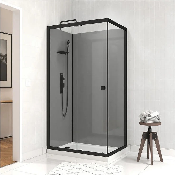 Marwell Komplettdusche Grey Style Rectangle, BxT: 110x80 cm, 5mm gehärtetes Glas – Bild 1