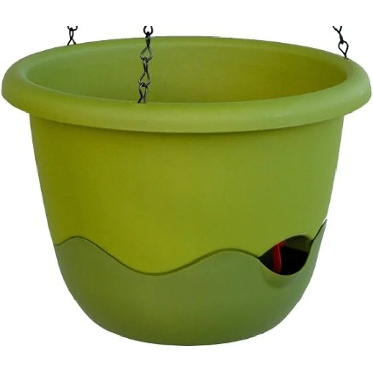 Plastia Blumenampel Mareta, Größe:Ø25 cm, Farbe:hellgrün/dunkelgrün – Bild 2