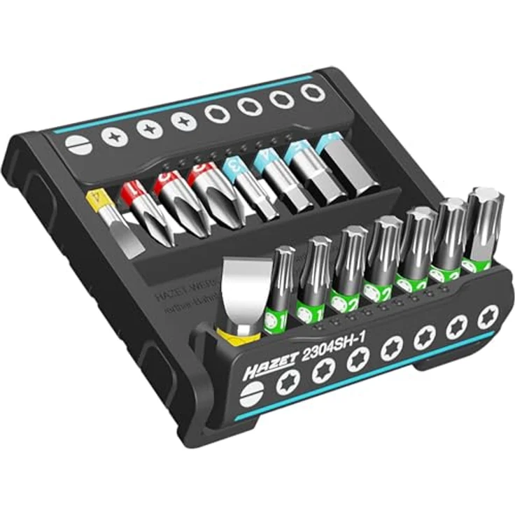 HAZET Smart Holder 2304SH-1, 16-teilig Werkzeughalter mit 6,3 mm (1/4 Zoll) Abtrieb, Schlitz, Kreuzschlitz PH, Innen-Sechskant, TORX, Made in Germany für KFZ-Wartungen und Reparaturen – Bild 1