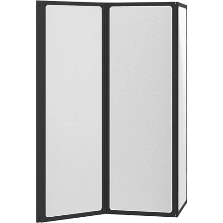 vidaXL Duschwand Faltbare Duschabtrennung, Schwarz, 120 x 2 x 117 cm, Aluminium mit fleckenresistenter Oberfläche und modernem Design – Bild 4