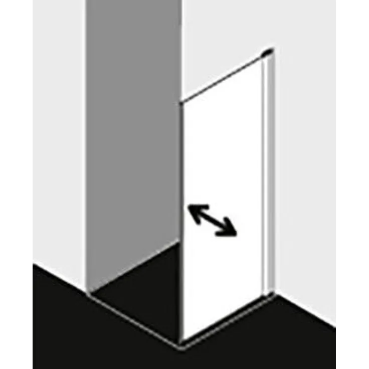 Kermi DITBR09320VUK Seitenwand Diga TBR 930 mm, eloxiertes Aluminium/Glas, Milchglas SR Opaco, verstellbar 898-918 mm, ohne Bodenschwelle
