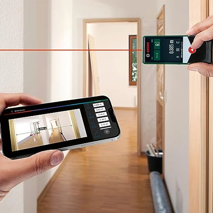 Bosch Home & Garden Entfernungsmesser Digitaler Laser-EntfernungsmessereCommerce-Karton, Bluetooth, Touchscreen, AdvancedDistance 50C, bis zu 50 m, Color Display, Bluetooth-Konnektivität – Bild 6