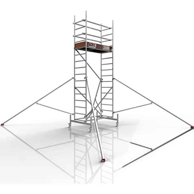 ALTEC Rollfix 1.0 500, Baugerüst mit 5m Arbeitshöhe, TÜV-zertifiziert, belastbar 200kg/m², Alu, Rollen (Ø125mm) – Bild 1