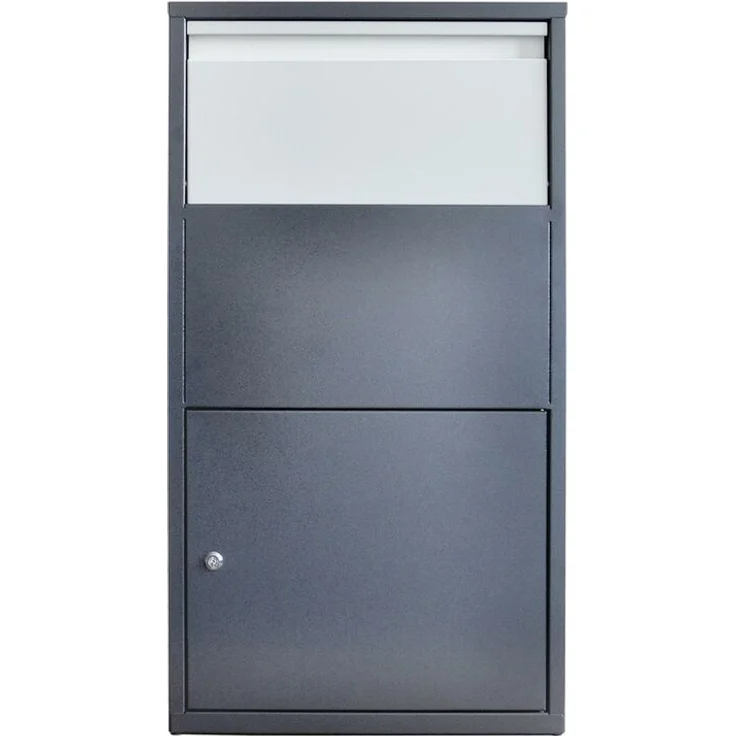 Haussmann Paketbox Briefkasten Postbox BOX 390 pulverbeschichtet Grau 44x22x82 cm – Bild 3